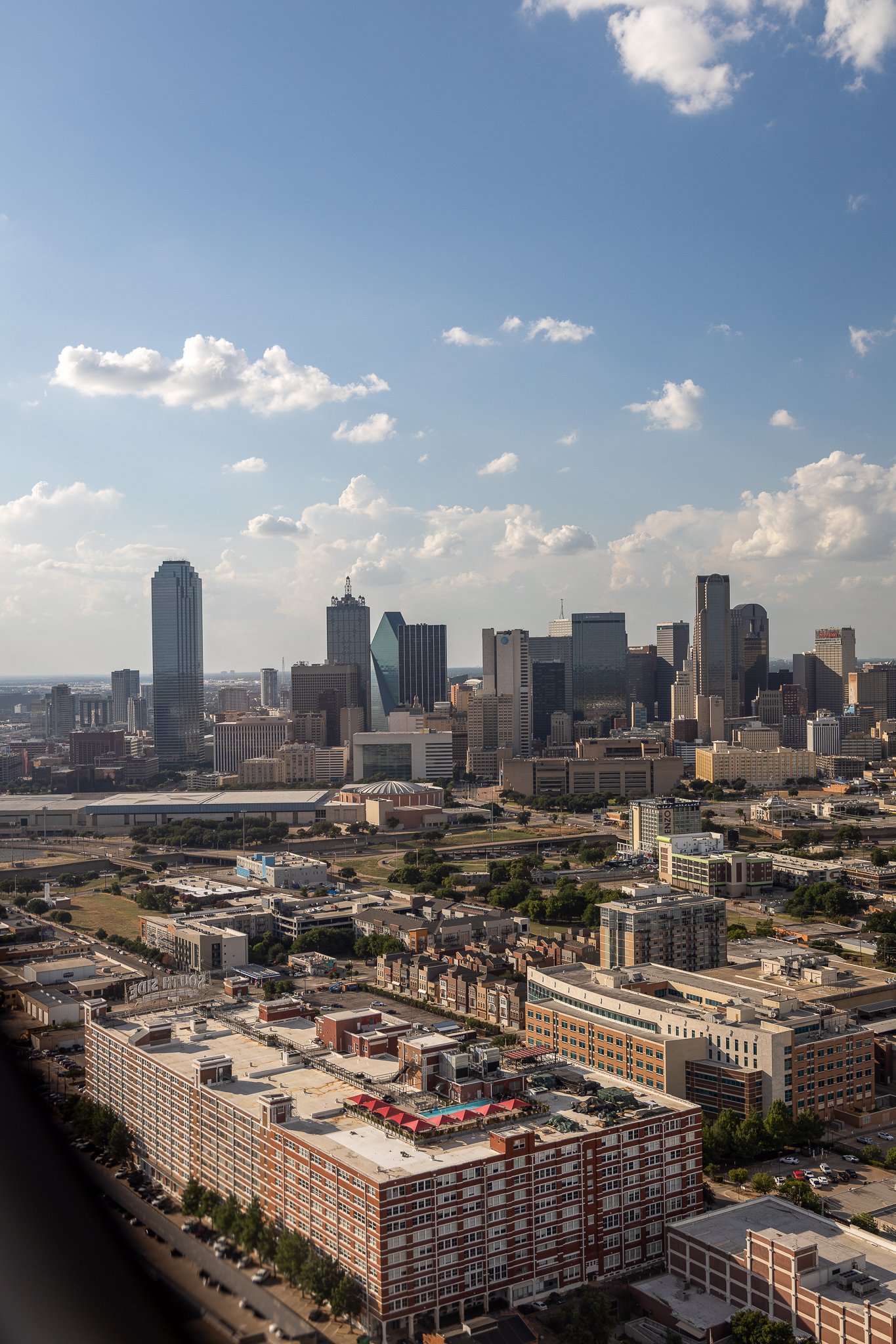 Dallas skyline from the air